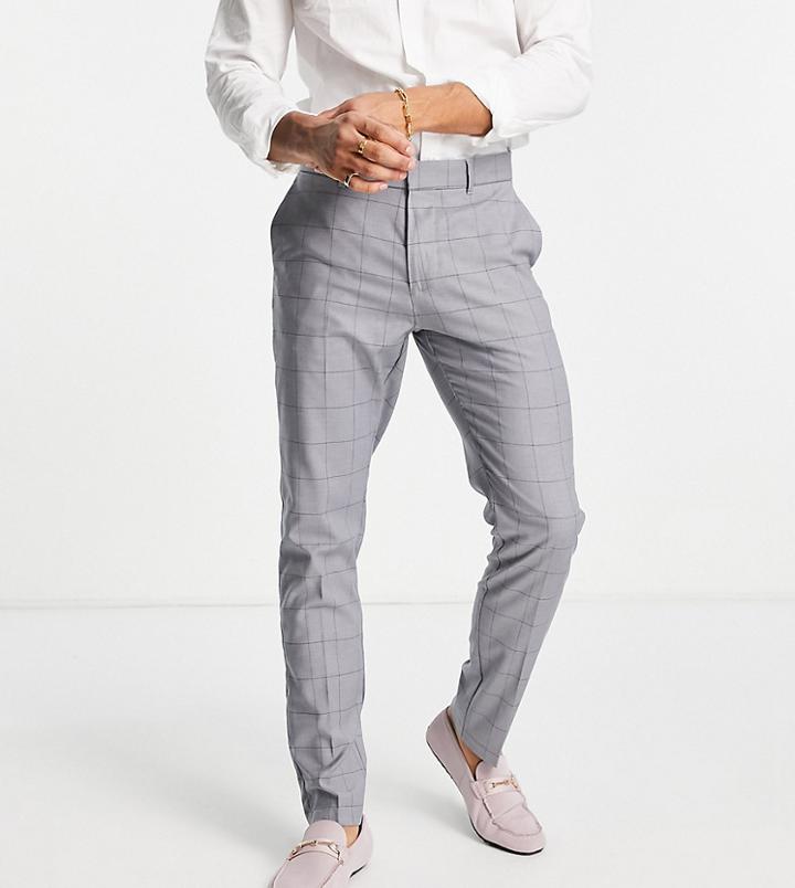 New Look Exclusive Skinny Suit Pants In Mid Gray