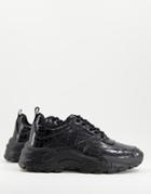 Asos Design Darcey Lace Up Sneakers In Black Drench
