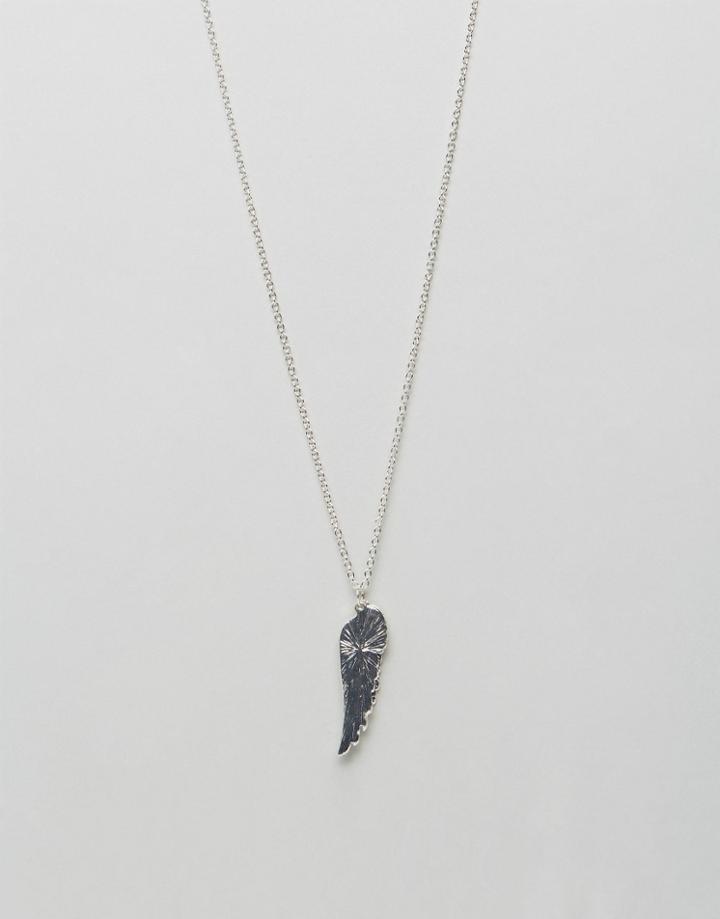 Chained & Able Multi Wing Pendant Necklace In Silver - Silver