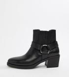 Vagabond Simone Leather Western Buckle Ankle Boots - Black