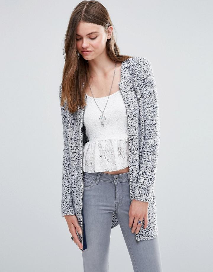 Pepe Jeans Laly Marl Zip Cardigan - White 808
