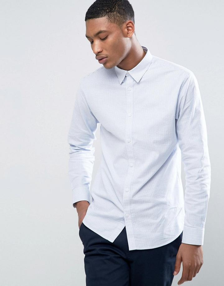 Selected Homme Slim Oxford In With Stretch - Blue
