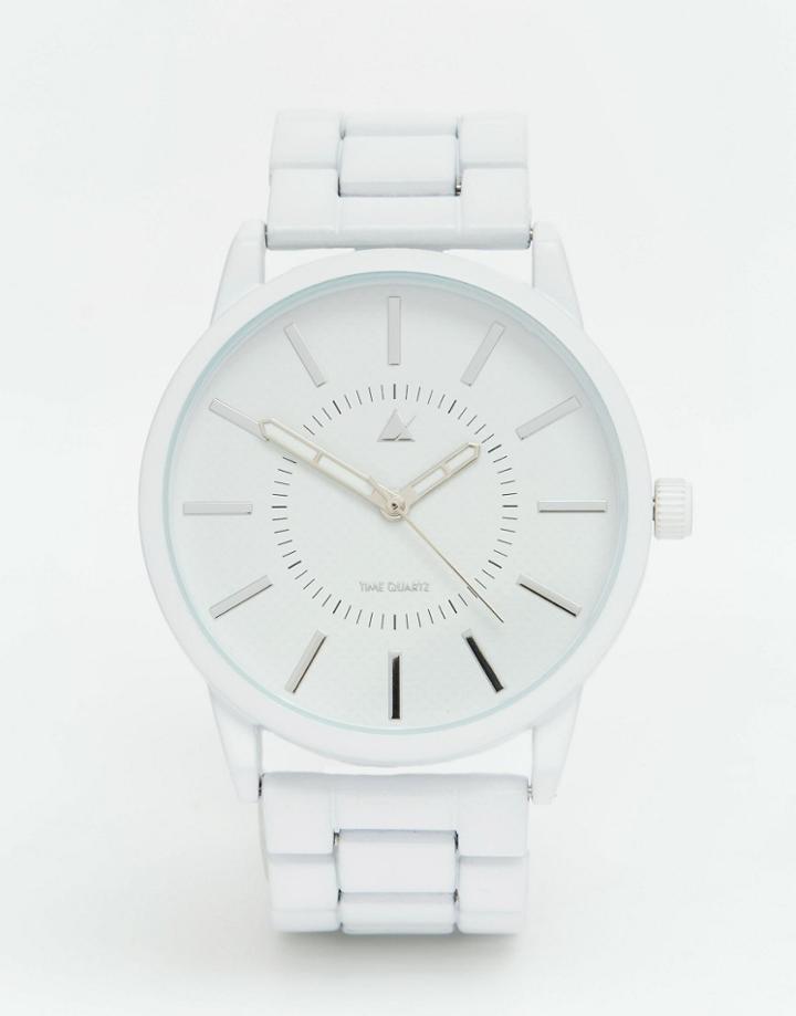 Asos Bracelet Watch In Matte White - White