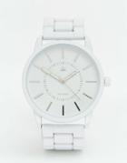 Asos Bracelet Watch In Matte White - White