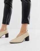 Vagabond Eve Leather High Vamp Block Heeled Shoes - Orange