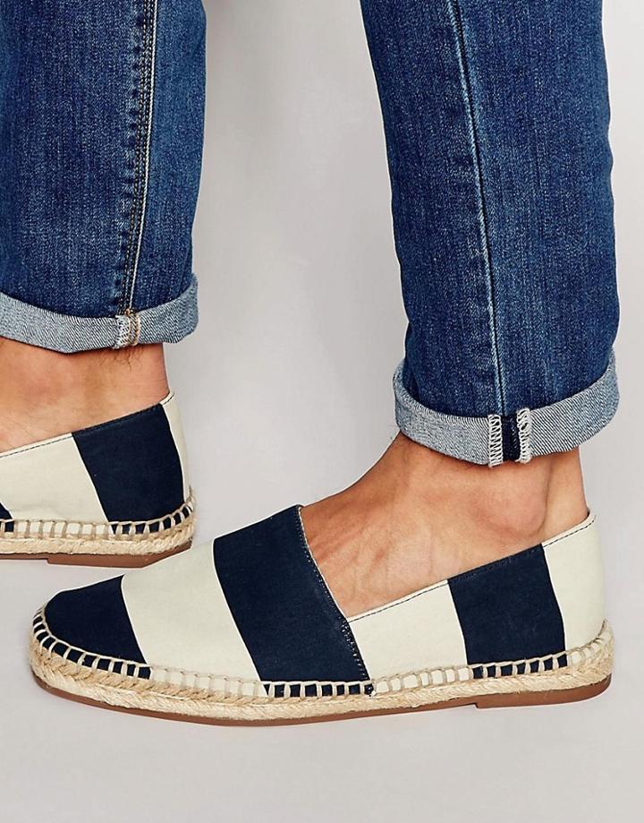 Aldo Larelang Striped Espadrilles - Navy