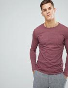 Asos Crew Neck T-shirt With Long Sleeves - Red