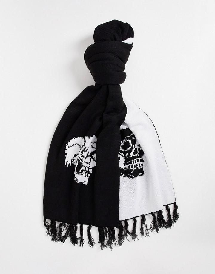 Bolongaro Trevor Skull Print Scarf In Black