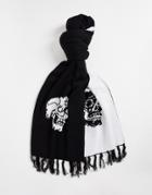 Bolongaro Trevor Skull Print Scarf In Black