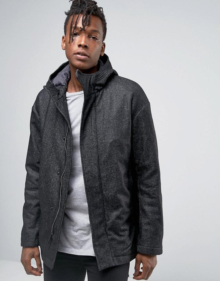 Sisley Twill Parka - Black