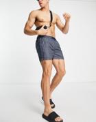 Selected Homme Geo Print Swim Shorts In Navy