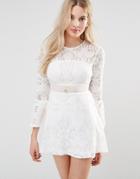 Love & Other Things Lace Skater Dress - White