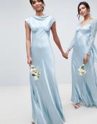 Ghost Bridesmaid Maxi Dress With Cowl Neck - Blue
