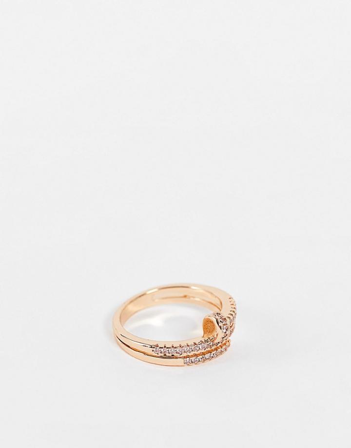 Aldo Olerra Ring In Gold Embellished Screw Shape Design