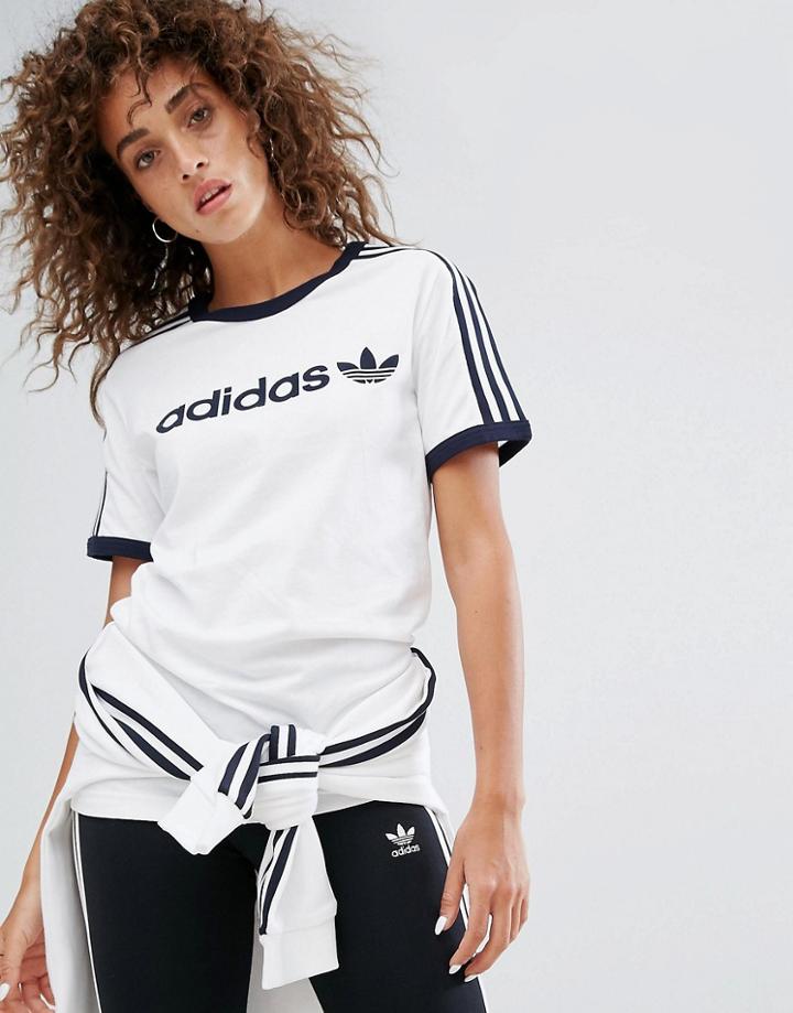Adidas Originals Linear Tee In White - White
