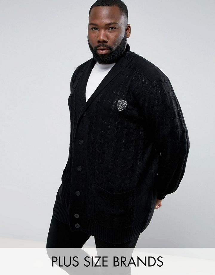 Loyalty And Faith Plus Shawl Neck Cardigan - Black