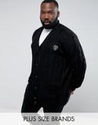 Loyalty And Faith Plus Shawl Neck Cardigan - Black
