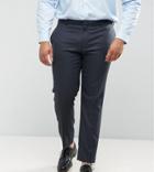 Asos Plus Wedding Skinny Suit Pants In Blue Micro Woven Texture - Blue