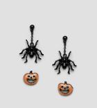 Asos Design Halloween Pack Of 2 Earrings With Spider And Pumpkin - Multi