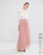 True Decadence Tall All Over Tulle Full Maxi Skirt - Blue