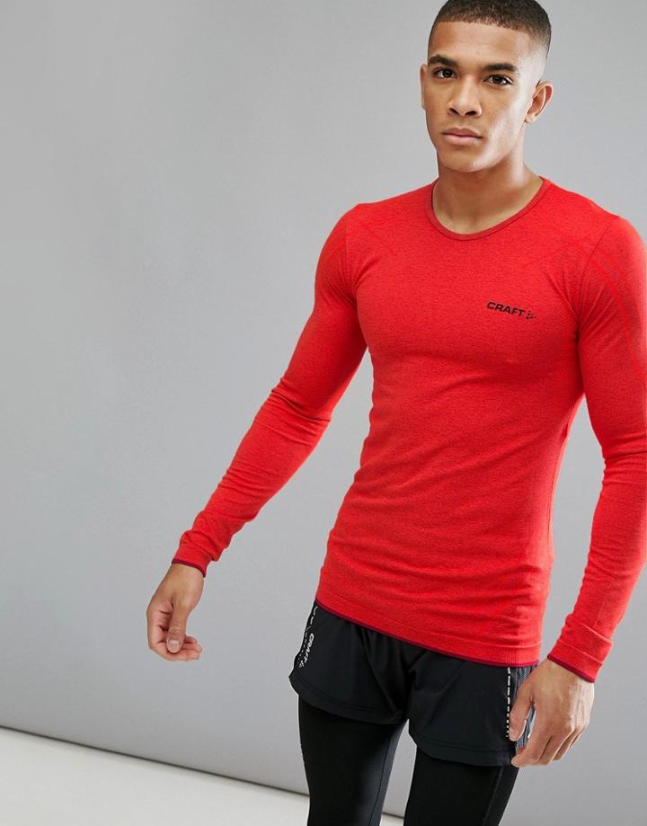 Craft Sportswear Active Comfort Running Knitted Long Sleeve Top In Red 1903716-2566 - Red