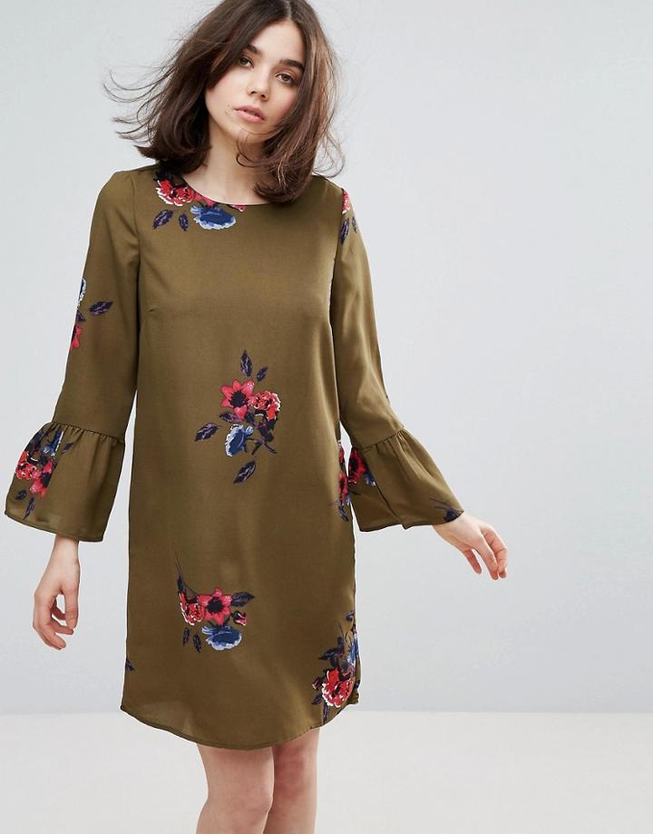 Vero Moda Lace Sleeve Tunic Dress - Green