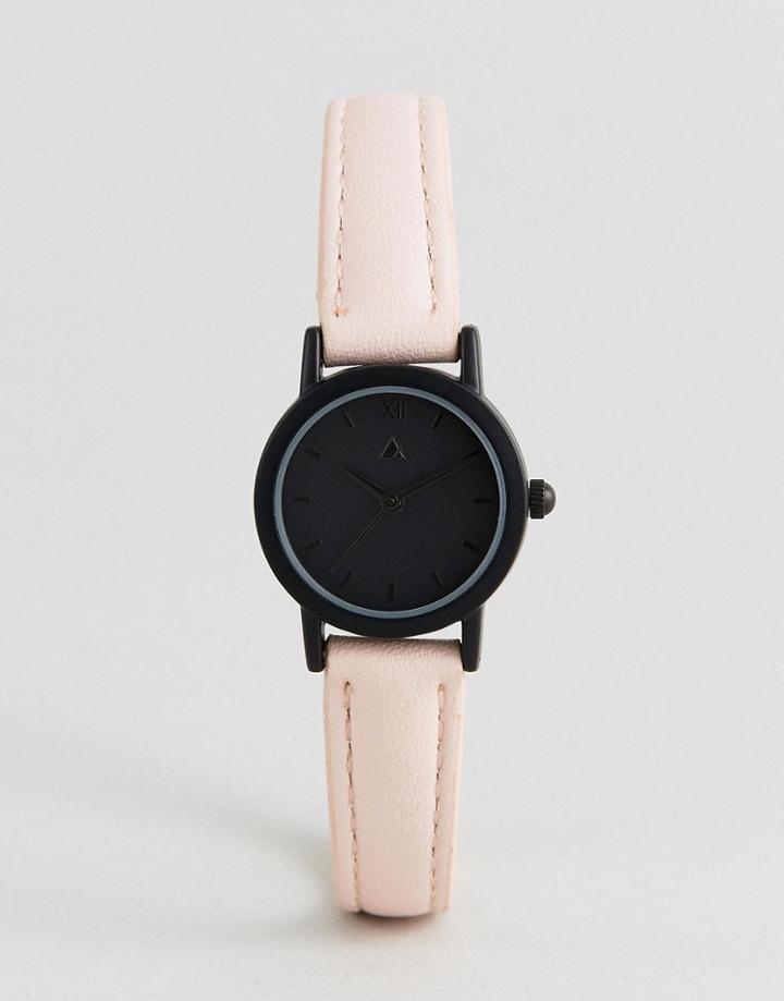 Asos Mini Tonal Face And Blush Strap Watch - Multi