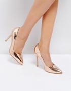 Truffle Collection Metallic Court Shoe Heels - Copper