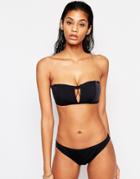 Asos Fuller Bust Exclusive Mix & Match Cut Out V Bandeau Bikini Top Dd-g - Black