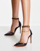 Aldo Invisi Perspex Heeled Shoes In Chocolate-brown