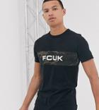 French Connection Tall Fcuk Logo T-shirt-black