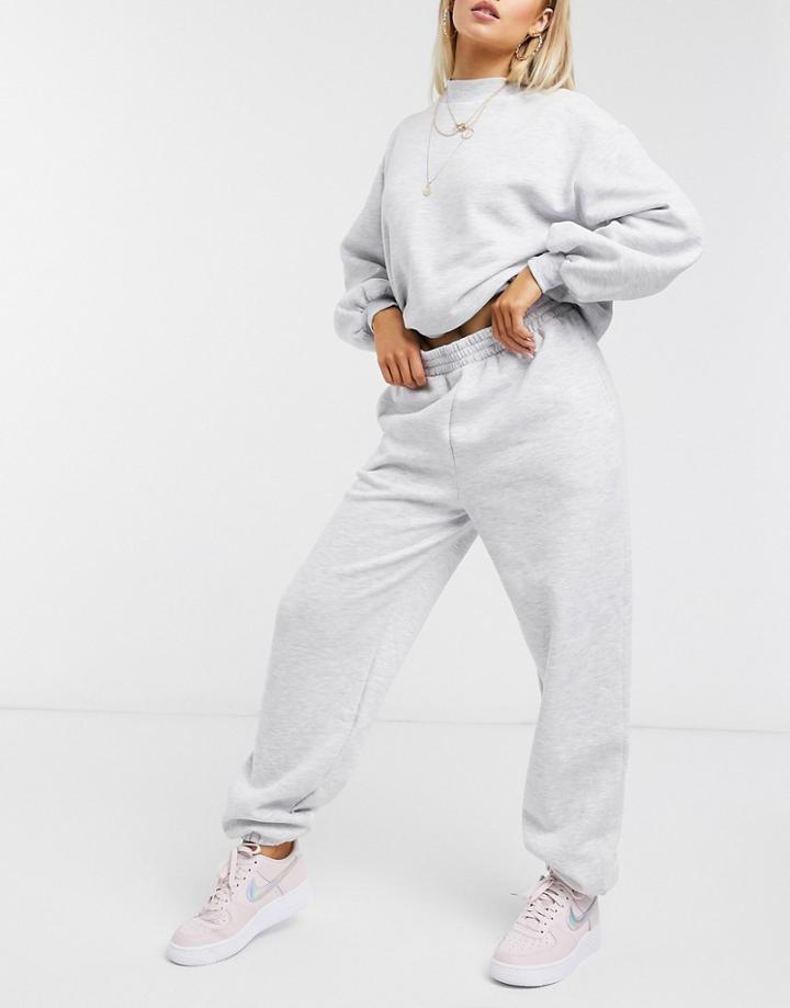 Asos Design Lounge Oversized Jogger In Gray Marl