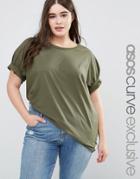 Asos Curve Oversized Tunic T-shirt - Green