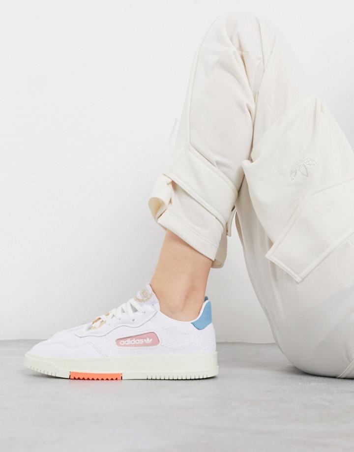 Adidas Originals Sc Premiere Sneaker In White And Pink