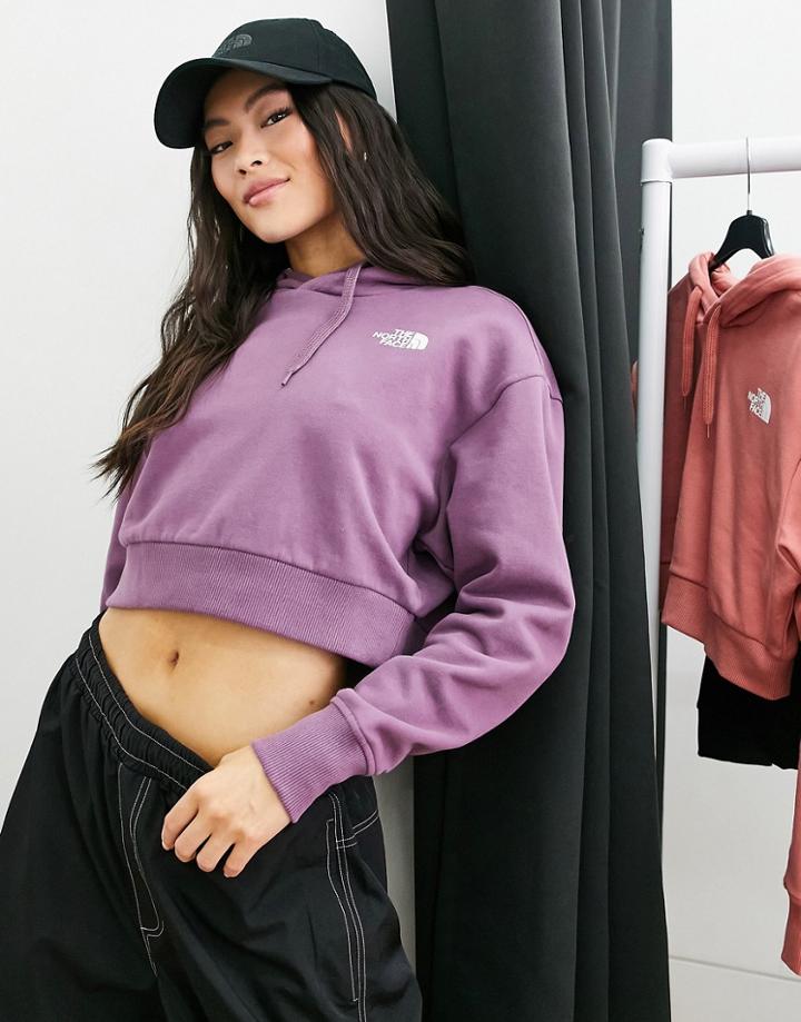 The North Face Trend Cropped Hoodie In Purple