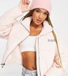 Quiksilver Cropped Puffer Jacket In Pink Exclusive At Asos
