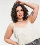 Vero Moda Curve Lace Cami Top In Cream-white