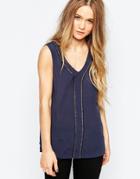 B.young Sleeveless Top With Embroidered Detail - Parisian Night