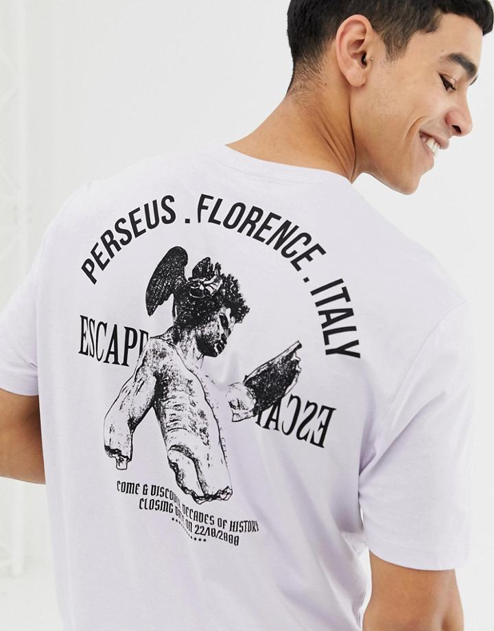Asos Design Relaxed T-shirt With Historical Back Print-purple