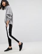 Asos Easy Peg Pant With Side Stripe - Black