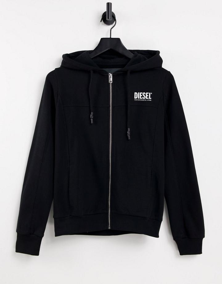 Diesel Victorial Zip Up Sweat Set In Black - Part Of A Set
