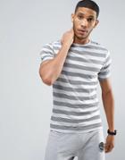 Only & Sons T-shirt In Fine Stripe With Roll Sleeve - Blue