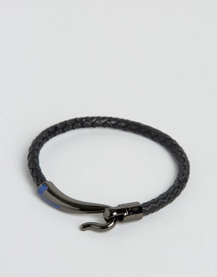 Ted Baker Plaited Hook Bracelet In Black - Black