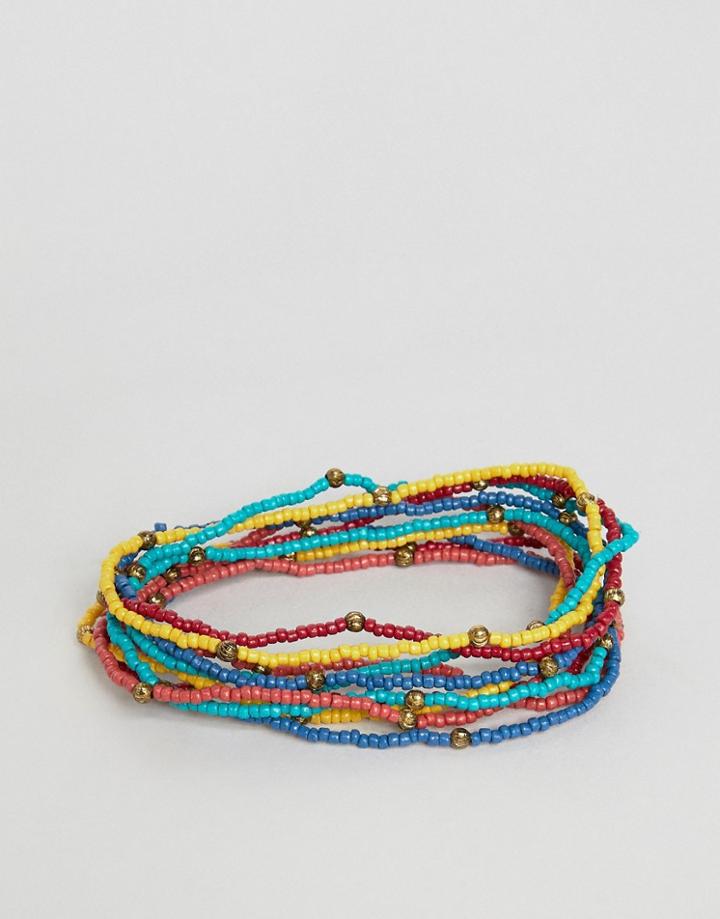 Asos Design Beaded Bracelet Pack - Multi