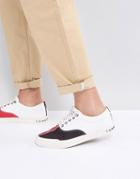 Tommy Hilfiger Yarmouth Icon Color Block Canvas Sneakers In White - White