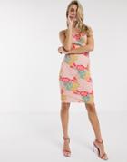 Chi Chi Nemi Lace Dress In Multi-pink