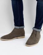 Asos Desert Boots In Gray Faux Suede - Gray