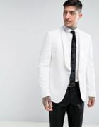 Asos Skinny Tuxedo Blazer In White - White