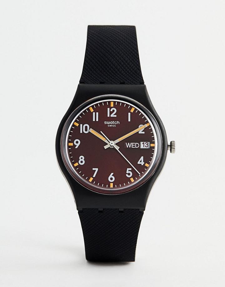 Swatch Gb753 Original Sir Red Watch In Black - Black