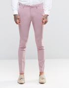 Asos Super Skinny Fit Suit Pants In Pink - Pink